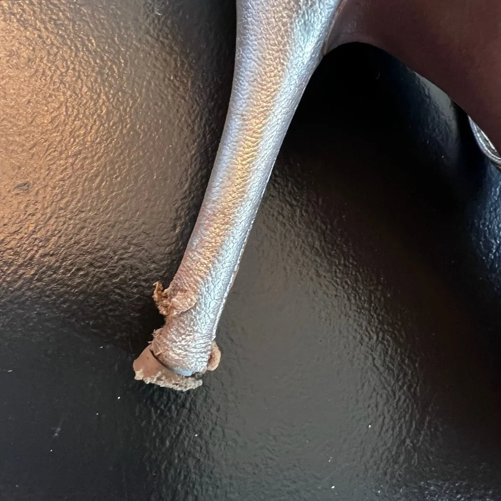 Prada Sling Back Silver Heels - Picture 6 of 8